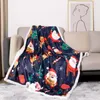 Blankets Winter Flannel Christmas Elk Throw Blanket Two Sided Faux Lamb Down For Beds Year Warm Sofa Cover Home Decoration