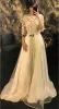 Bescheiden lange avondjurken 2024 Lace Appliques Caftan Morrocco Jellaba Caftan volledige lengte 3D bloemen gelegenheid prom -jurken