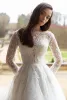 2024 Современные свадебные платья с длинными рукавами аппликации кружевные бусинки линии свадебные платья на заказ