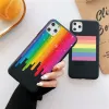 Gay Lesbian LGBT Rainbow Phone Case för iPhone 15 14 13 12 11 Pro Max Mini SE 7 8 Plus X Xs XR Black Silicone Soft Fundas Cover