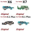 Original USB -Ladeanschluss -Dock -Anschluss -Mikrofon -Flex -Kabel für Nokia 8 7 6 5 5.1 6.1 plus 7.1 6.2 7,2 8.1 8.3 x6 x7 x71 5.4