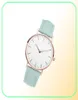 シンプルな時計ドレスレザーバンドアナログクォーツ腕時計ファッションレディースゴールデンローズゴールドクロック女性243y5056095