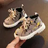 Boots Claladoudou 12-14cm Brand Baby Boys Casual Fashion For Autumn Early Winter Leopard Rome Toddler Girls Ankle 0-2Y