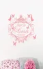 Nome personalizado Decalque de parede Papéis de parede removíveis para meninas decoração de sala Princesa Sono aqui Wall Vinyl Sticker6328830