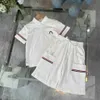 Brand Boys a maniche corta set per bambini abiti da design per bambini da pista per bambini da 100-150 cm polo di design a colori solidi e pantaloncini 24pril