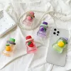 Ins Korean Cute 3D Fruit Drink Butelka Griptok leniwy wspornik na iPhone 14 13 Samsung Universal Phone Holder Stand Tok Grip Tok