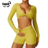 Set attivi sexy abbigliamento da esterno set sport set di sport set rapido per adattamento fitness abiti da yoga donne a maniche lunghe