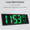 Stor digital väggklocka Snooze Temperatur Fuktighet Datum Display Night Mode USB Desktop Strip Mirror LED Clock Home Decorations