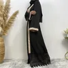 Abbigliamento etnico Dubai aperto abayas donne musulmane abiti lunghi pizzo kimono saudita tacchino arabo islam cardigan caftan femme musulmane abito