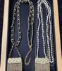 2021 Top -Qualität Fashion Party Schmuck Perlen Taschen Halskette Luxus Party Long Belt Vintage Perlen Lederkettenbeutel Anhänger Kette 5223735