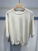 Vrouwen t shirts lente wol gemengd brunello losse korte mouwen trui cucinelli wit