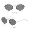 Sunglasses Retro Hexagon Vintage Trendy UV400 Protection Rimless Sun Glasses 2000s Shades Beach/Travel/Streetwear