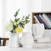 Nordisk porslinvas för dekoration, torkad blomkruka, vit blommaarrangemang, vardagsrum, sovrum, kontor, matsal, 1 st