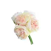 Flores decorativas Peony Peony Flower Artificial Bouquet Wedding Home for Party Xmas Mall Decoración rosa claro