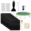 19pcs Trampoline Patch Repair Kit 4 Inch Square Glue On Patches Repair Trampoline Mat Tear Or Hole Complete Set Including Patch