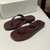 Slippers Women Flip-Flops Casual Holiday Slides Genuine Leather Black Wine Red Summer Shoes Flat Woman