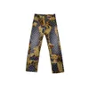 Erkek Tasarımcı Yüksek kaliteli moda kot pantolon l tasarımcısı denim pantolon çiçek motifleri ekleme ve yama işlemi v şekilli pamuk kontrol gevşek uyum 8