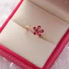 Cluster ringen Koreaanse zoete schelp bloemring vrouwelijke prachtige strass opaal hart opening vinger voor vrouwen meisjes feestje bruiloft sieraden