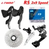 LTWOO R5 2x9 Speed Road Bicycle Groupset Shifter Derarilleur posteriore X9 Cassetta 9V Cassetta 11-25/28/30/32T Flywheel compatibile R7000