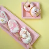 Decorative Flowers Simulation Pink Ice Cream Donut Fake Dessert Window Kitchen Home Decoration Shop Cake Publicity Po Props Model