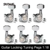 Saphue Gitarrenverriegelung Tuner 1:18 Lock String Tuning Key Pegs Maschinenkopf Sechskant Griff für elektrische Volksschild Gitarren