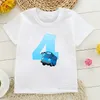 New Kids T Shirt For Boys Tayo Blue The Little Bus 1-9 Birthday Nunber Children Clothing Baby Clothes Tshirt Kawaii Tee Shirts