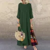 Robes simples d'été Robe vintage pour les femmes longues mode lâch