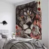 Hippie Art Tapestry Witchcraft Aubersies Cat Psychedelic Animal Wall Hanging Bohémien Home Wall Aesthetic Extetic Decorative Sfondo R0411