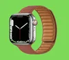 Leather Link For Apple watch band 44mm 40mm 41mm 45mm 42mm 38mm original Magnetic Loop bracelet iWatch series 3 5 4 SE 6 7 strap H1128336