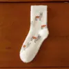 Mulheres meias outono animal fofo animal original Mink Velvet Creative Plush Cotton Hosiery Middle Tube