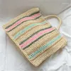 Evening Bags 2024 Women Bag Colorful Paper Rope Straw Shoulder Portable Woven Casual Beach Handbag Sac A Main De Plage