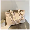 Borse a tracolla Borsa femmina con tote pieghettata di grande capacità per Women Baguette Shopper Casual Satchels da donna