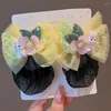 Hair Accessories Mesh Snood Spring Clip Lovely Colorful Bow Nets Invisible Princess Sequin Birthday Party