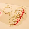Link Bracelets estilo chinês colorido bracelete em forma de dragão de miçangas para mulheres geométricas de metal criativo de metal criativo