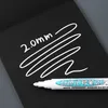 6pcs / jeu de gamin blanc huile rempli à encre Doodle stylo étanche à colle permanente pneu peint pneu peint pneu à pneu écologique