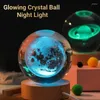 Figuras decorativas Planeta de cristal de 6cm Planeta a laser Globo Globo Astronomy Gift Annitros Glass Sphere Home Decoration