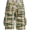 Mens Medium Pants Summer Cotton Bekväm utomhussportstrandbyxor Trend Plaid Shorts Loose Straight Large Size Cargo Pants 240410