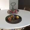 Multifunctionele ronde houten 2-laags serveerschaal Stand Cake Candy Snack Dessert opslag voor thuistafel decoratief