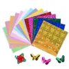 Origami cutouts praktiska burr gratis miljövänliga barn glitter fällbara papper för hemfärg papper barn handgjorda papper