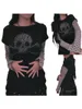 T-shirts pour femmes femmes y2k graphic imprimer crop top top fée grunge e-girls slim fit vintage esthétique harajuku tee-shirt