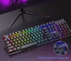 Klawiatury Nowo przewodowa klawiatura mechaniczna Klawiatura RGB Mix LIMLIT 104 klawisze Przełącznik przeciwgrzepowy dla gier laptopa komputer
