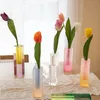 Moderno vaso da bocciolo arcobaleno vaso di vetro vasi di vetro di lusso decorativo decorativo di lusso decorazione della camera nordica casa 240411
