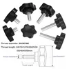 5/10pcs maniglia fitta a forma di stella maniglia set bullone bullone a manopola a mano vite di serratura per l'industria in acciaio in plastica25#m4/m5/m6