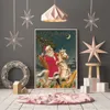 Poster di Babbo Natale Vintage Merry Christmas Tela Painting Elk Winter Art Print Nordic Holiday Gift Picture Room Decorazioni per la casa