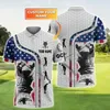 Plstar cosmos gepersonaliseerde naam golf 3D geprinte zomer korte mouw polo shirts unisex t-shirt cadeau voor golfspeler pol-34