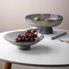 Пластины Творческий прозрачный стеклянный фруктовый лоток гостиная домашнее кофейное столик хрустальный круглый полосатый хранение