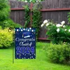 Dekorative Blumen Herzlichen Glückwunsch Grad Yard Schild Klasse von 2024 Gartenflaggen Abschlussdekoration PO RequiS Party Supplies 12 x 18 Zoll