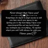 Gravado I Love You Wallet Metal Card Wallet Insert -Groom Gift Husband Anniversary Gift for Boyfriend Wallet Inserts Cartão de bolsa