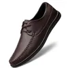 Casual Shoes Leather Men Formal 2024 Men's Loafers Dress Moccasins andningsbara svart bröllop plus storlek 38-47
