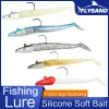 Flysand Bait de isca macia isca de silicone 11cm19g/16cm34g Cabeça de peixe Jig Sinque